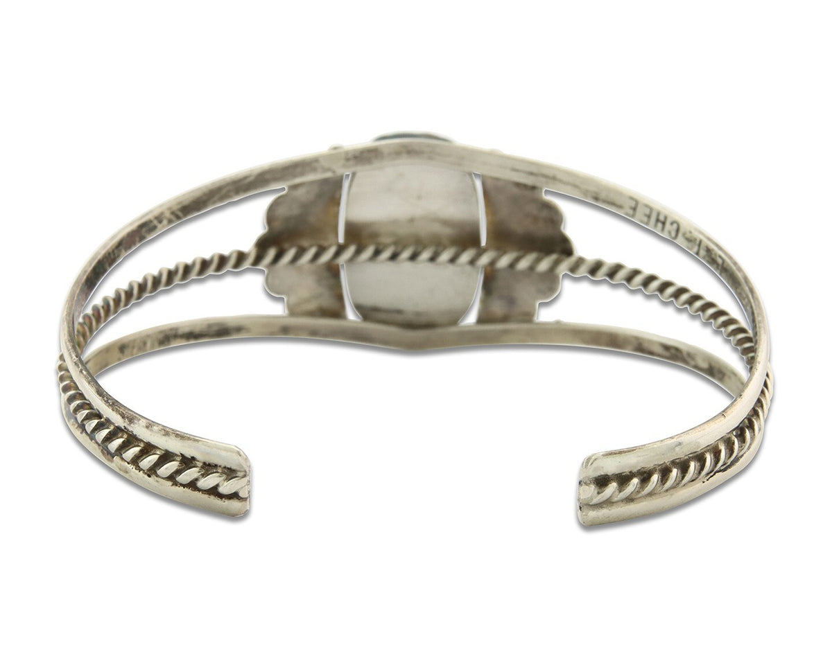Vintage Navajo Bracelet 925 Silver Turquoise Handmade Signed L T Chee