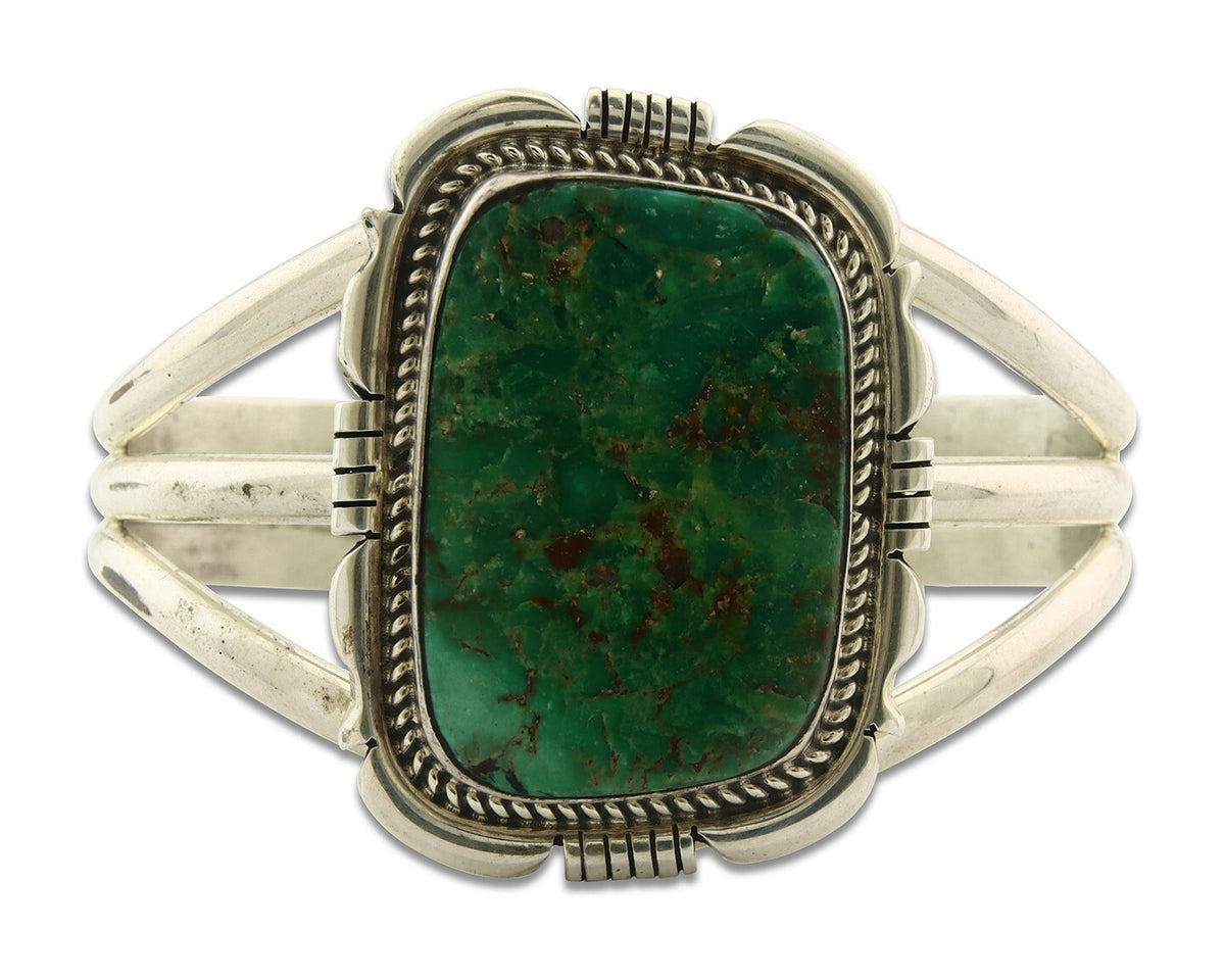 Vintage Navajo Bracelet 925 Silver Blue Turquoise Handmade Signed McCray