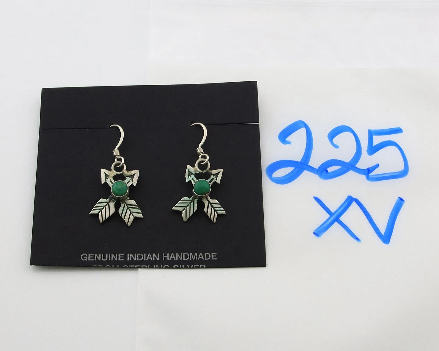 Navajo Arrow Earrings Sterling Silver Turquoise Handmade Vintage Native Artist