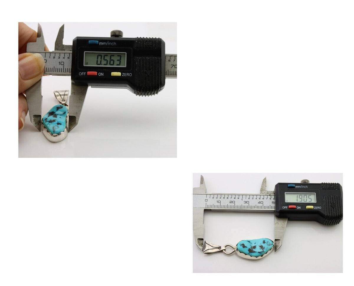 Navajo Necklace Pendant 925 Silver Turquoise Artist Tony Guerro C.80's