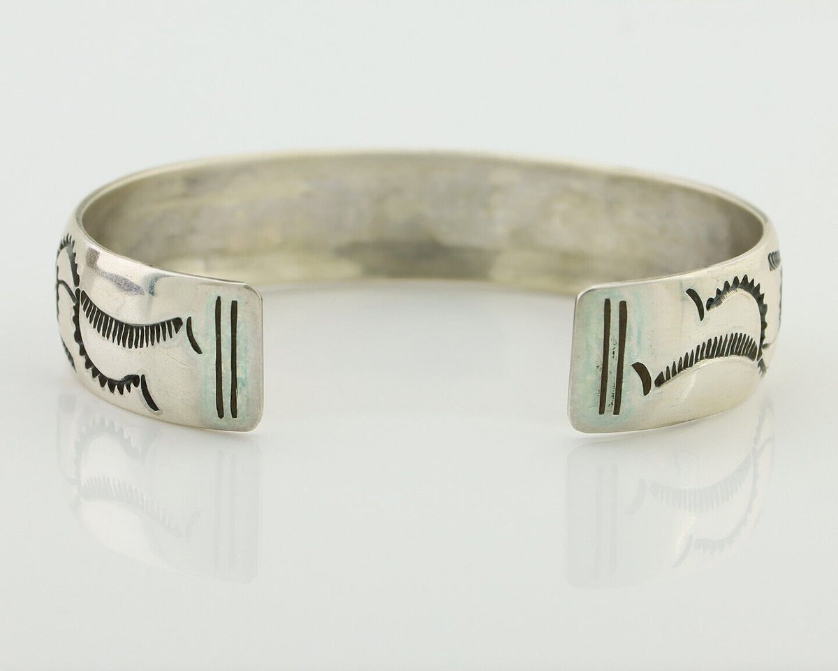 Navajo Inlay Bracelet 925 Silver Turquoise & Coral Signed Stanely Bain C.80's