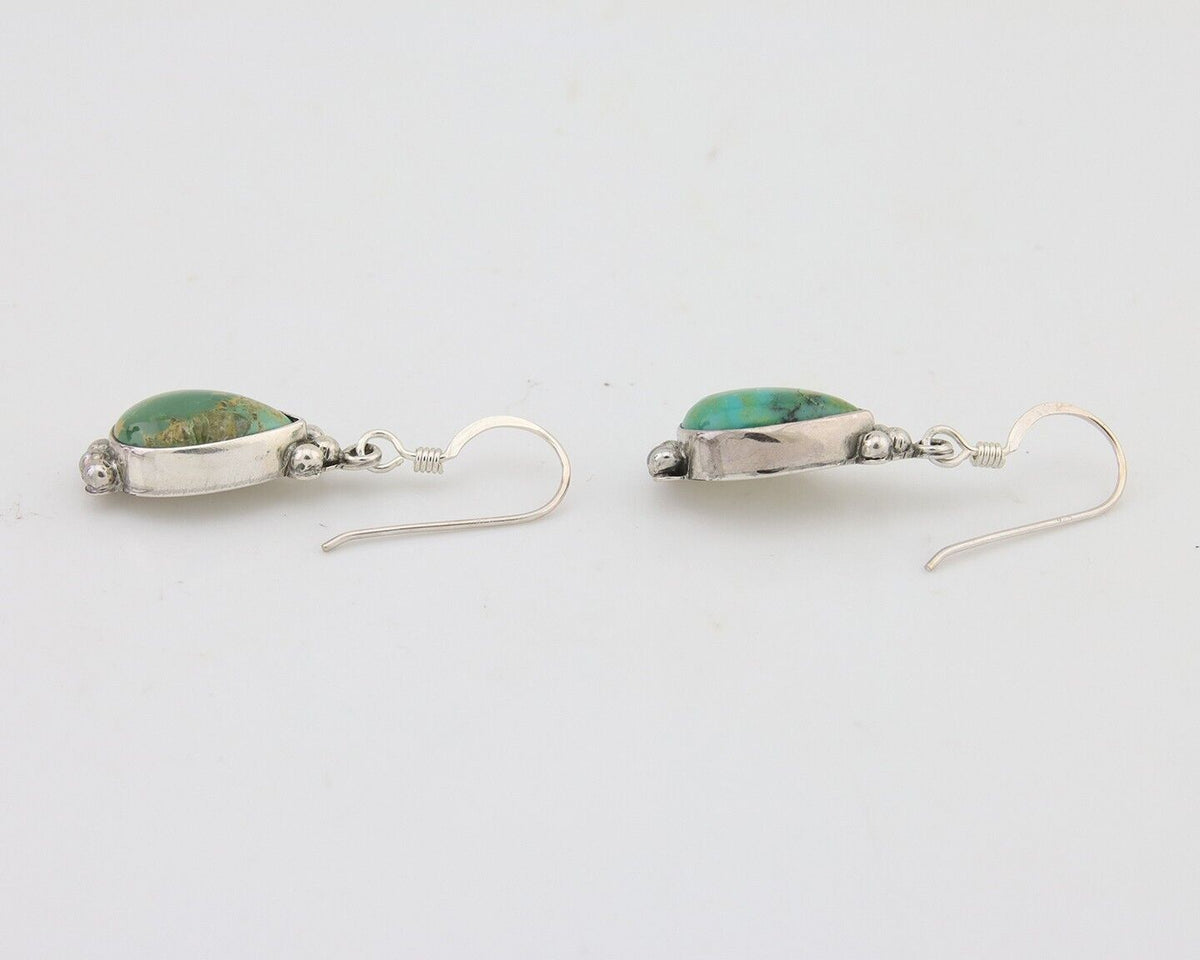 Navajo Dangle Earrings 925 Silver Natural Turquoise Native American Artist C.80s