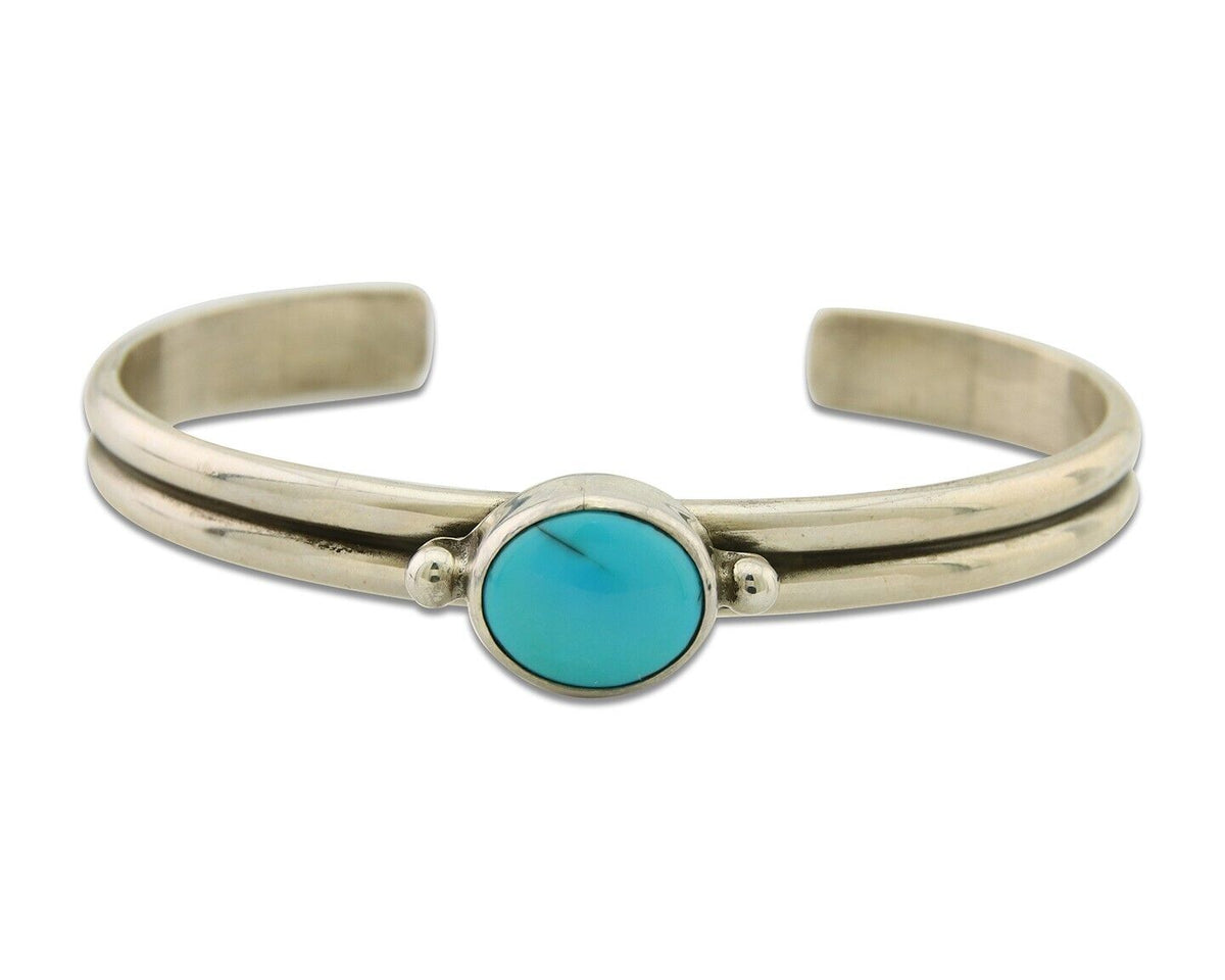 Navajo Bracelet 925 Silver Turquoise Cuff Native American Artist C.80's