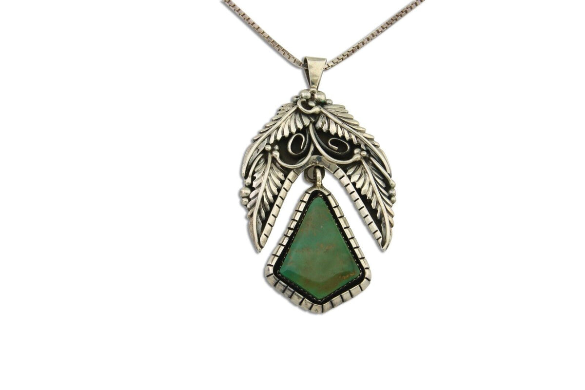 Navajo Necklace 925 Silver Royston Turquoise Artist Signed MN C.80's