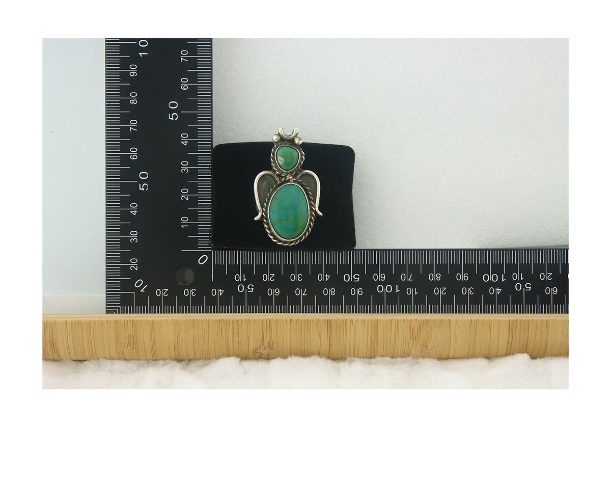 Vintage Navajo Angel Ring 925 Sterling Turquoise Artist Signed Size 8.25