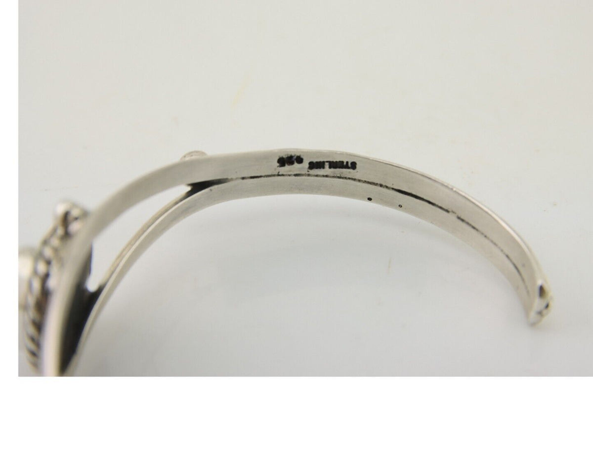Navajo Bracelet 925 Silver Blue Turquoise Artist Signed Gecko C.80's