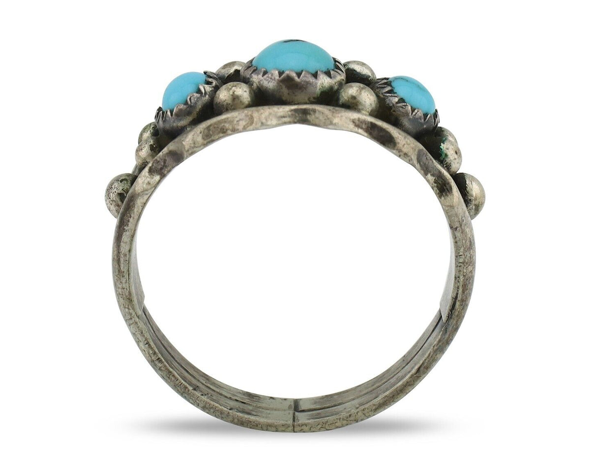 Navajo Ring 925 Silver Blue Turquoise Artist Signed SkyStone Creations C.80's