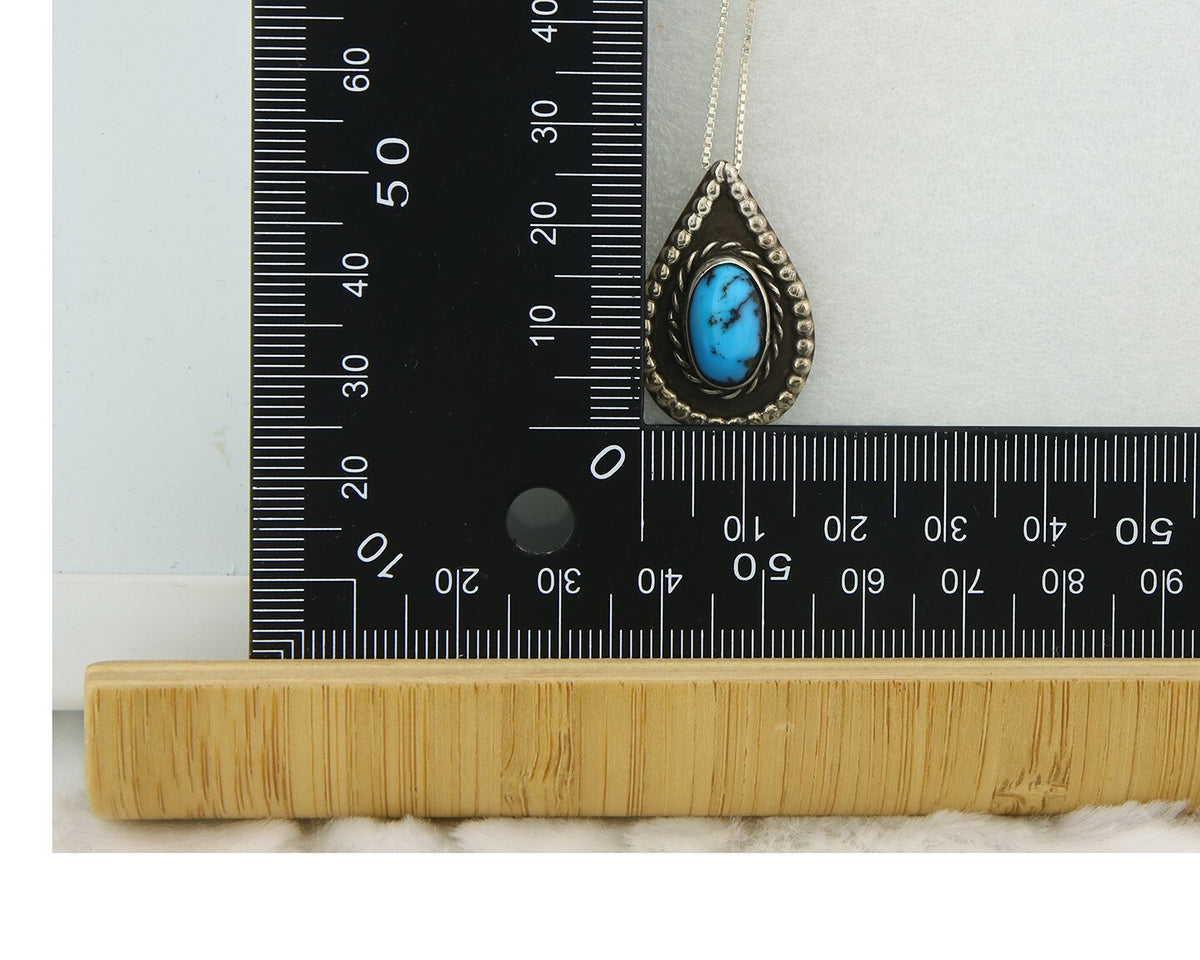 Navajo Sterling Silver Necklace Authentic Turquoise Vintage Handmade
