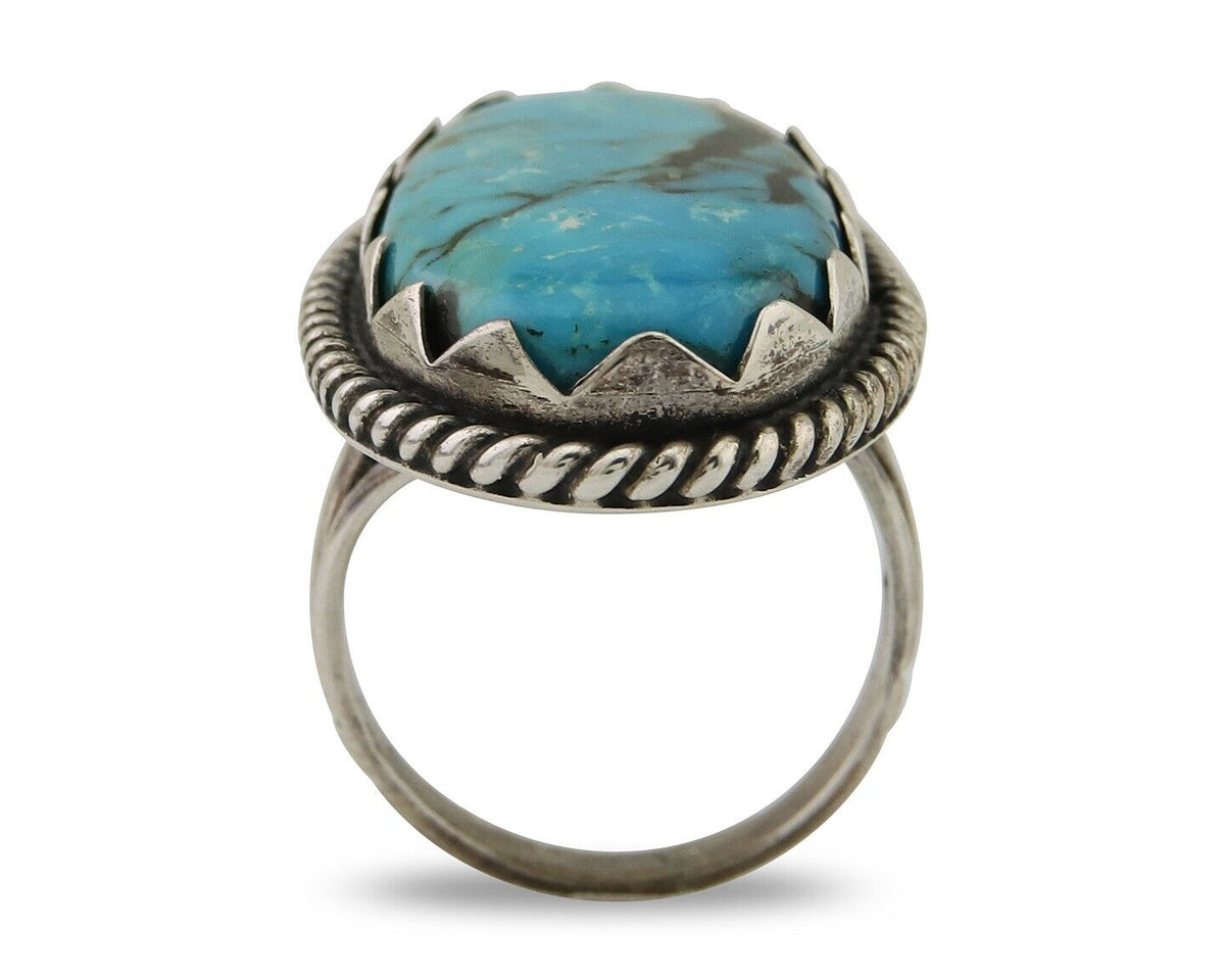 Navajo Handmade Ring 925 Silver Turquoise Native American Artist C.80's