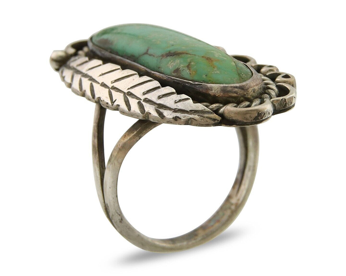 Navajo Ring .925 Sterling Blue Turquoise Artist Signed R Yazzie C.80's