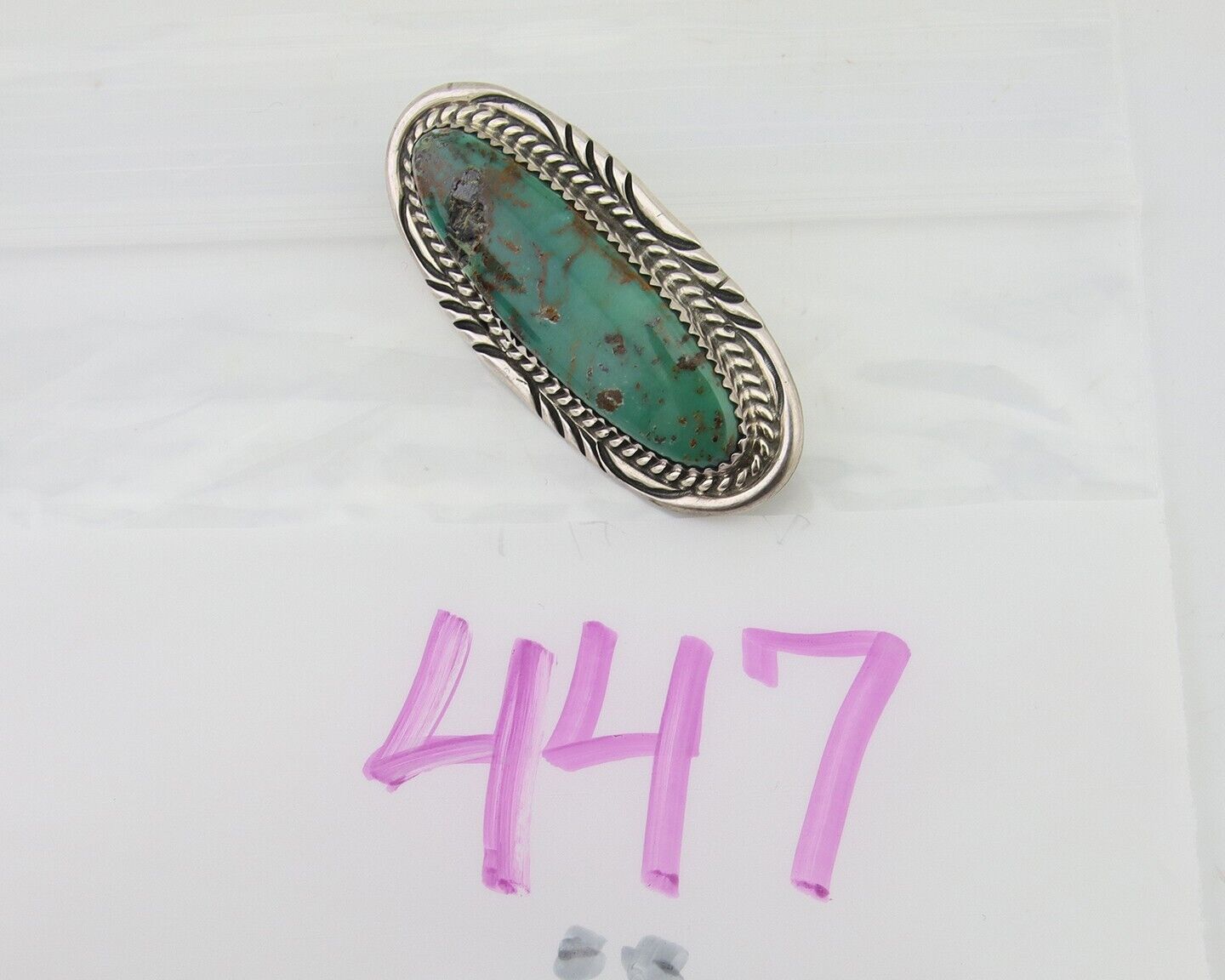 Navajo Pin Pendant 925 Silver Natural Blue Turquoise Artist Signed Davey Morgan