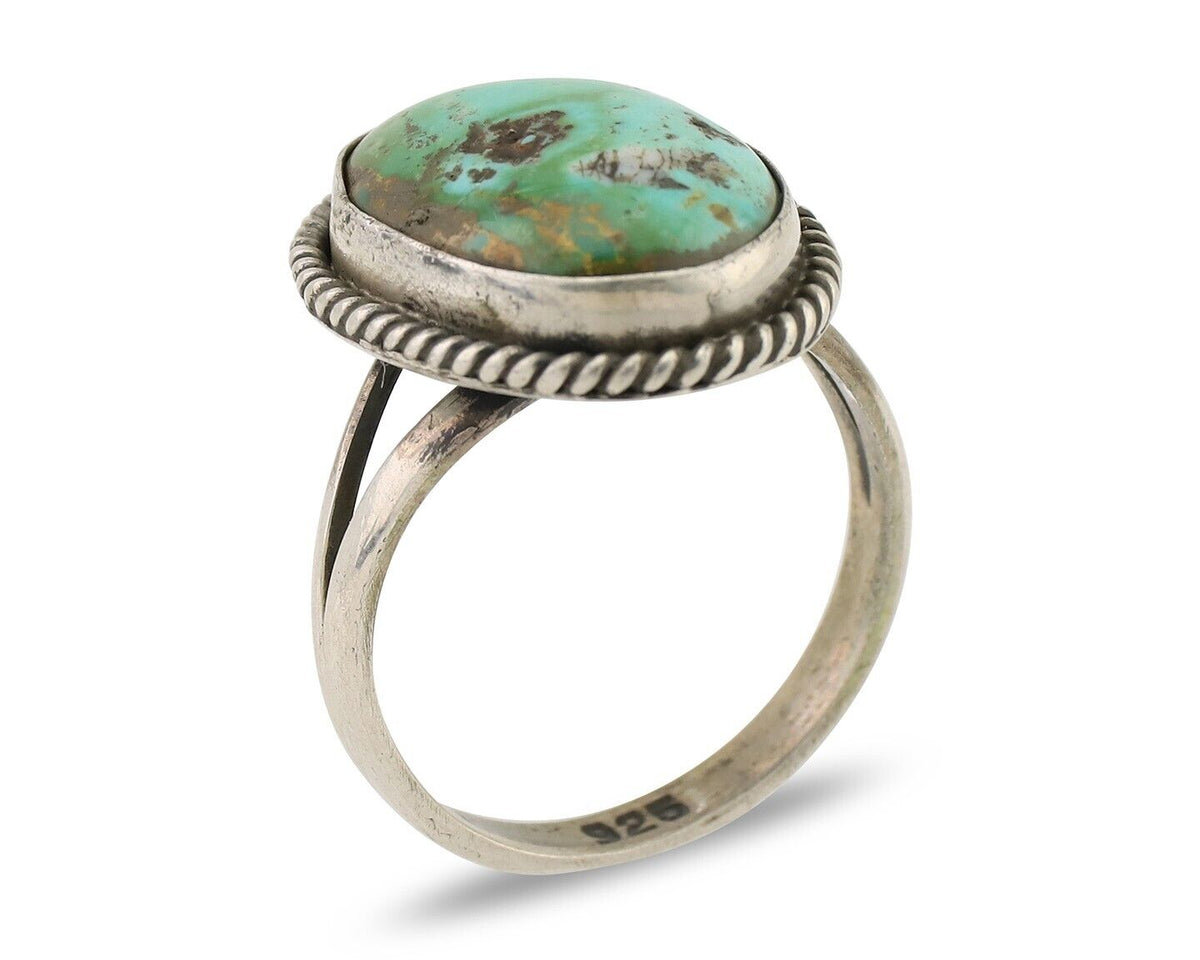 Navajo Handmade Ring 925 Silver Turquoise Native American Artist C.80's