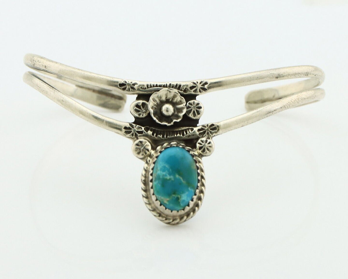 Navajo Bracelet 925 Silver Kingman Turquoise Artist Native American C.80's