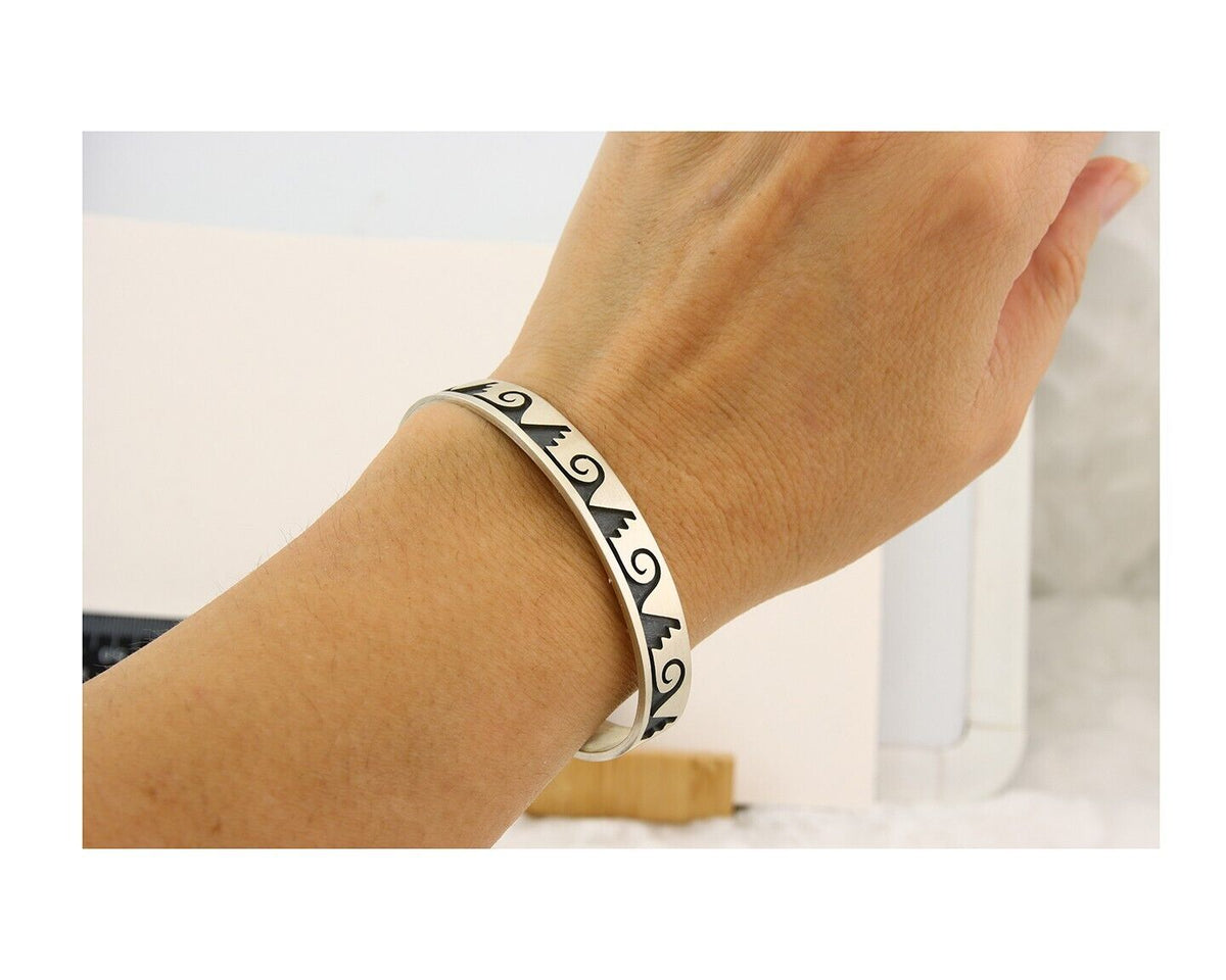 Hopi Bracelet 925 Silver Handmade Signed Darren Seweyestewa C.80's