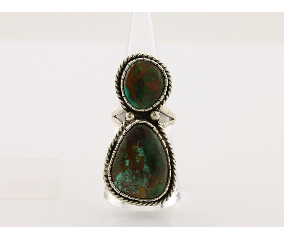 Navajo Handmade Ring 925 Silver Natural Tuquoise Artist Signed B Yazzie C.80's
