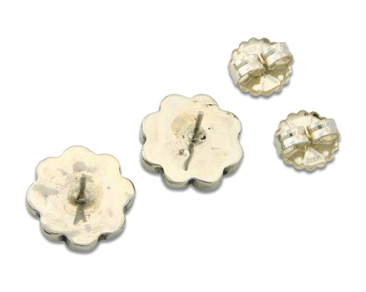 Navajo Earrings 925 Silver Natural Turquoise Native American Artist C.80's