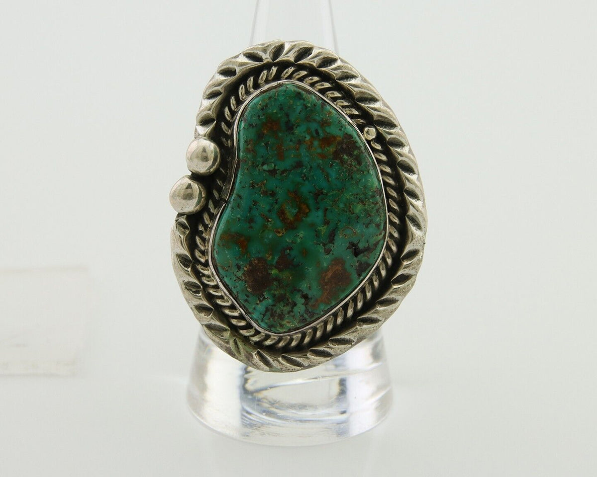 Navajo Ring .925 Silver Natural Turquoise Artist Signed Zachary C.80's