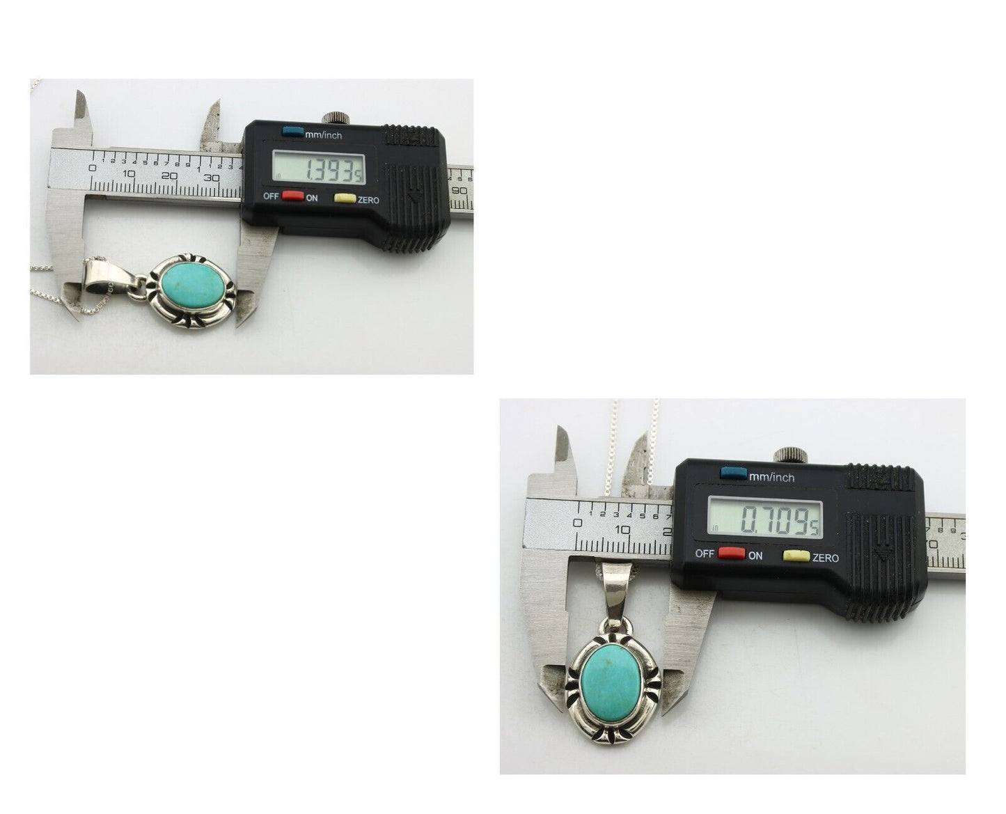 Navajo Necklace 925 Silver Arizona Turquoise Handmade Signed Gecko C.90's