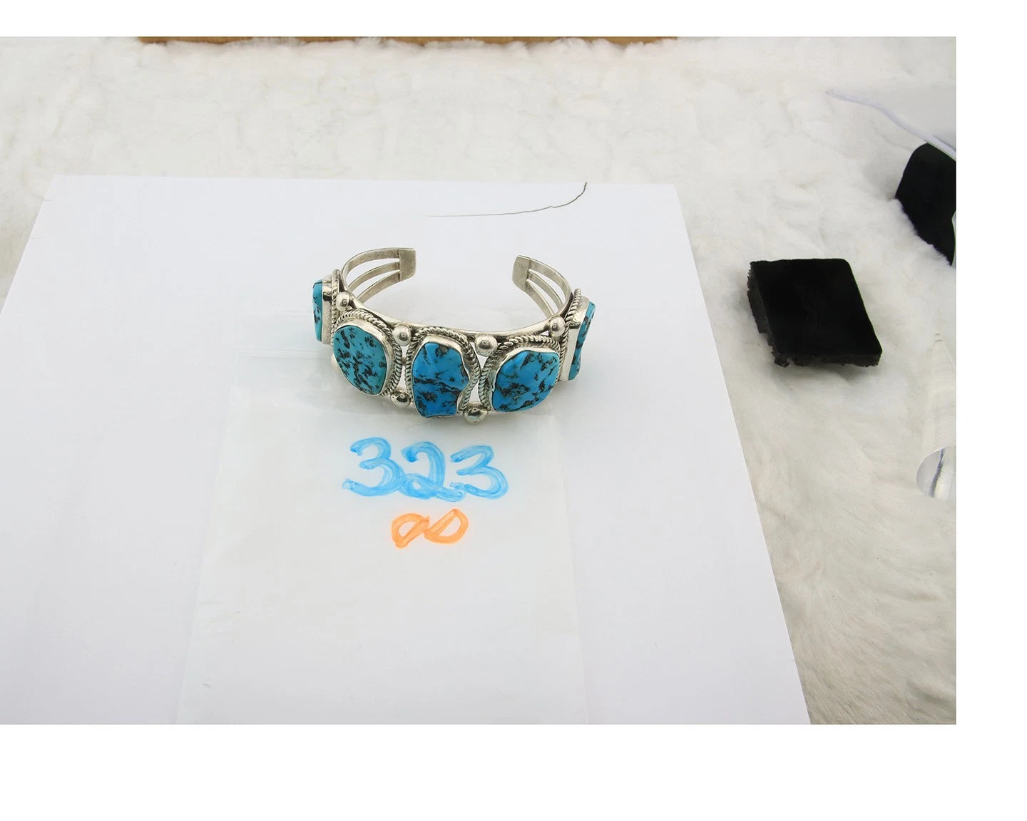 Men Navajo Cuff Bracelet Sterling Silver Turquoise Vintage Native Signed SD