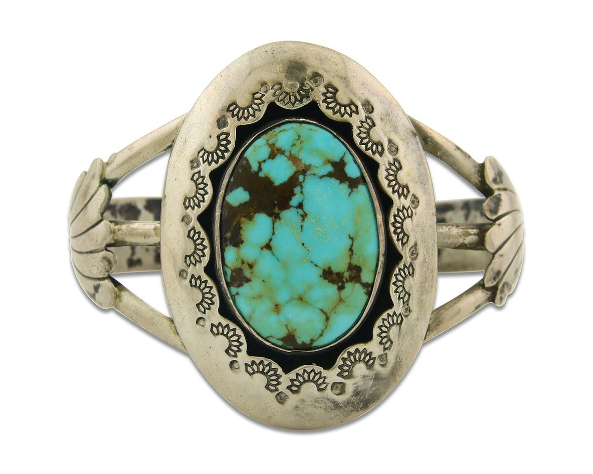 Vintage Navajo Bracelet 925 Silver Turquoise Handmade Authentic Signed M Montoya