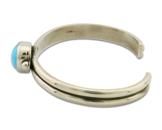 Navajo Bracelet 925 Silver Turquoise Cuff Native American Artist C.80's