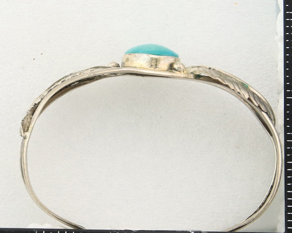 Navajo Bracelet Sterling Silver Turquoise Native American Artist Handmade