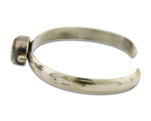 Navajo Cuff Bracelet 925 Silver Turquoise Cuff Native American Artist C.80's