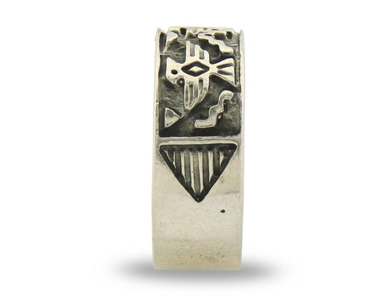 Navajo Band Ring Sterling Silver Vintage Authentic Signed BSM Size 7.0