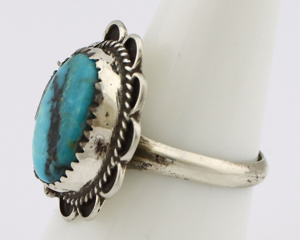 Navajo Handmade Ring 925 Silver Turquoise Native American Artist C.80's