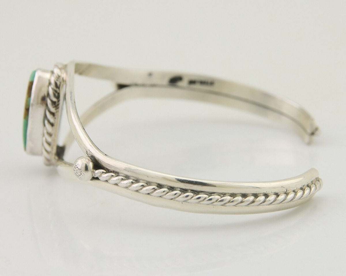 Navajo Bracelet 925 Silver Blue Turquoise Artist Signed Gecko C.80's