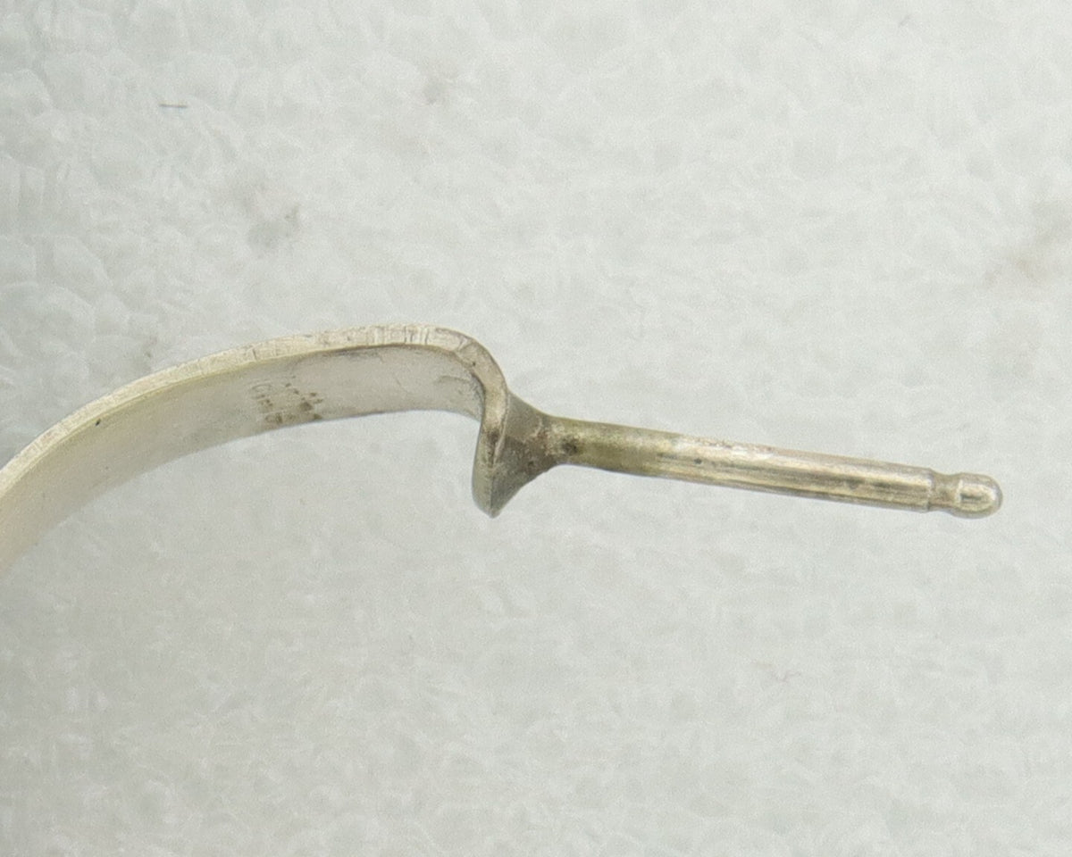 Navajo Hoop Earrings 925 Silver & Gold Native American Artist C.80's