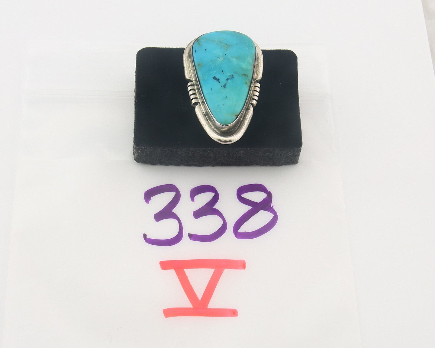 Vintage Navajo Ring 925 Sterling Authentic Turquoise Signed Doug Zachary Sz 7.25