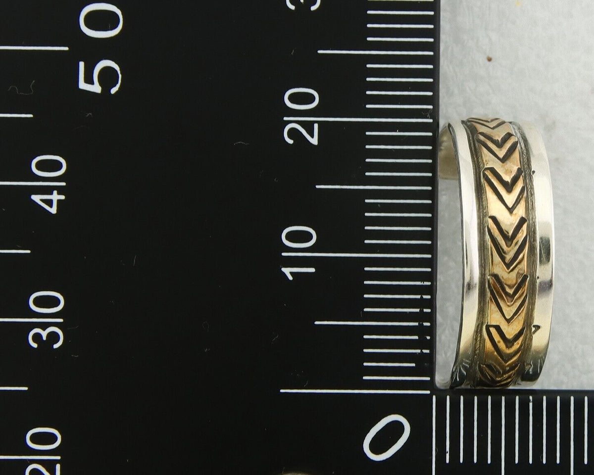 Navajo Hoop Earrings 925 Silver & Gold Artist Signed Randall Endito C.80's