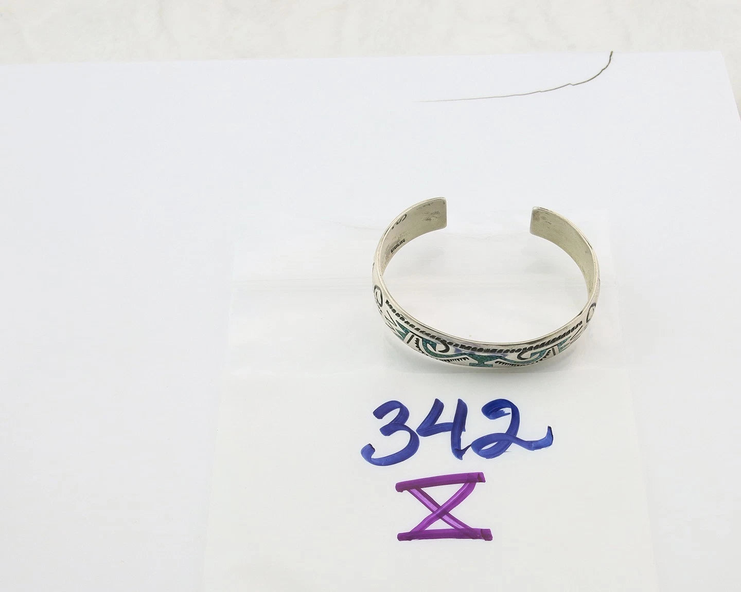 Navajo Cuff Bracelet Sterling Silver Authentic Turquoise Signed Stanley Bain