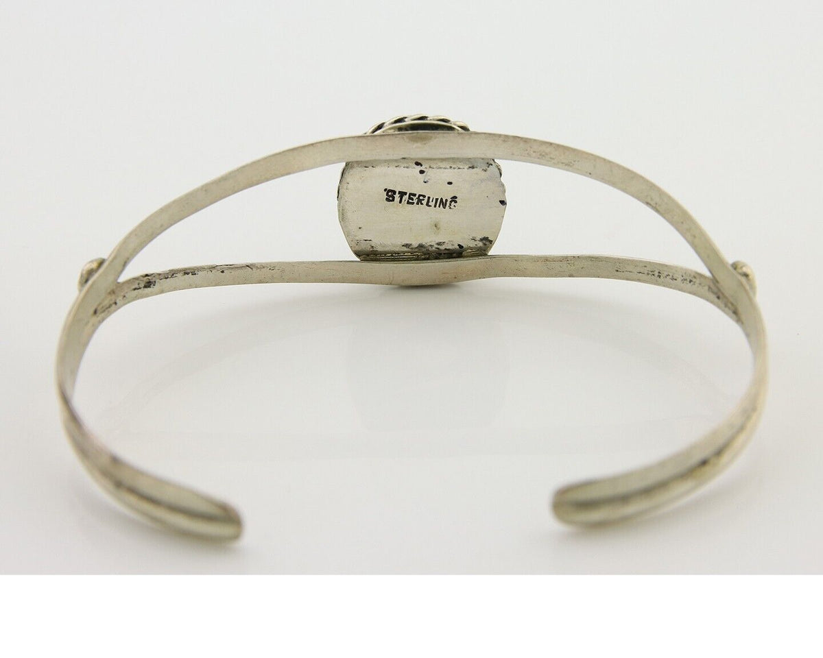Navajo Cuff Bracelet 925 Silver Turquoise Native American Artist Handmade C.80's