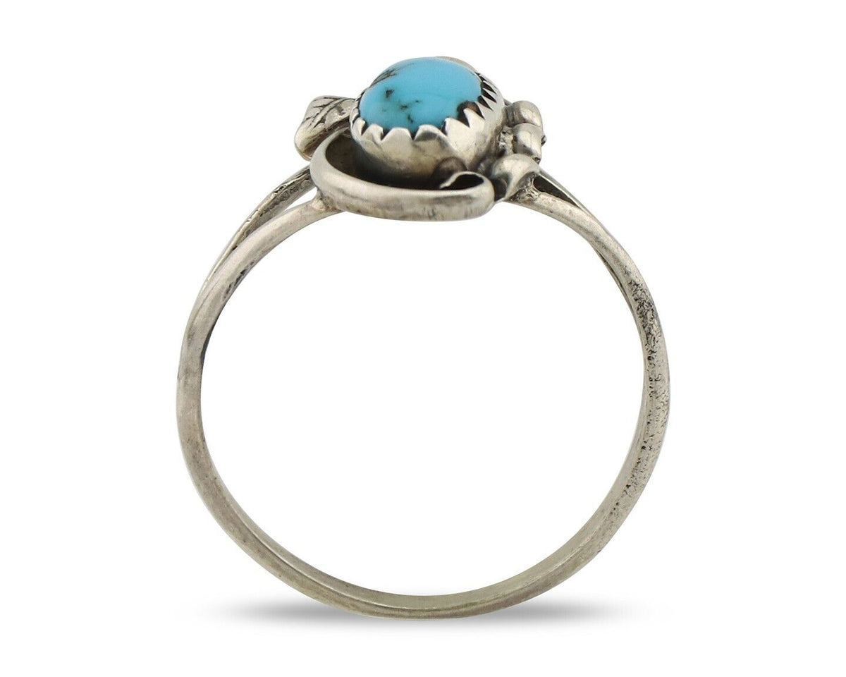 Navajo Ring 925 Silver Turquoise Artist Signed SkyStone Creations C.80's