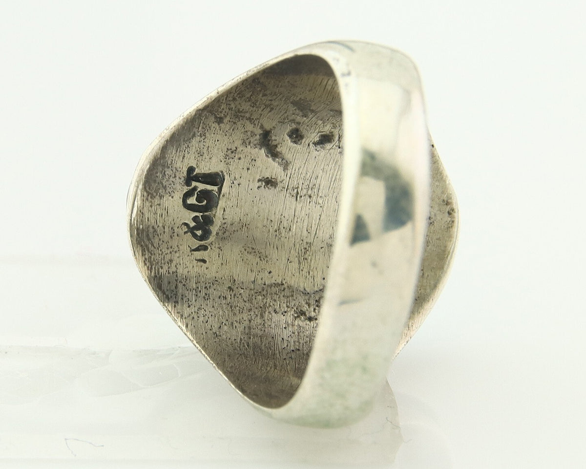 Vintage Zuni Ring 925 Sterling Authentic Natural Gemstone Signed K> Size 10