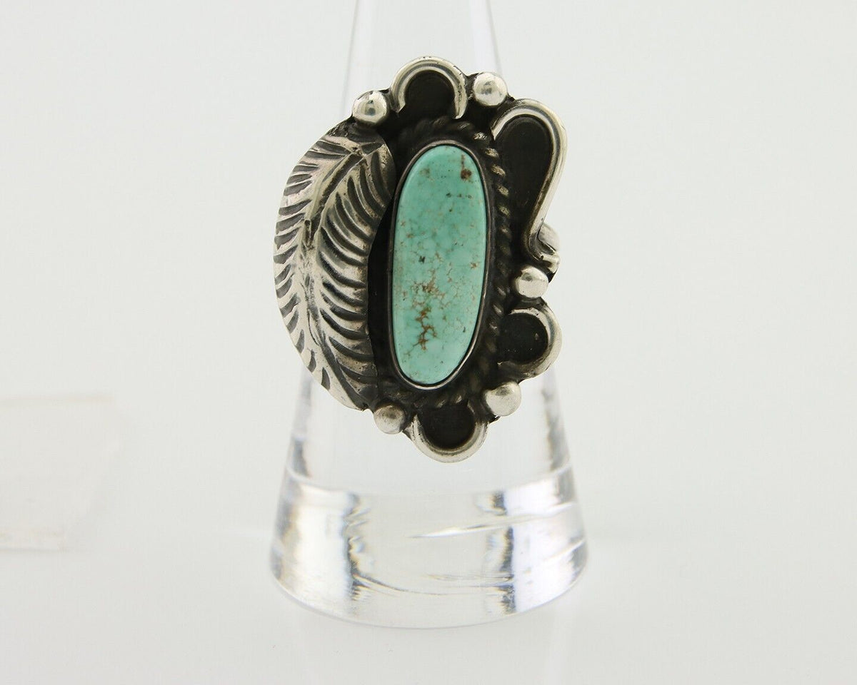 Navajo Handmade Ring 925 Silver Mine 8 Turquoise Native Artist C.80's