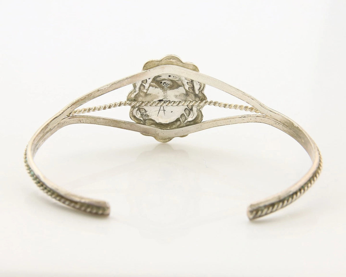 Navajo Cuff Bracelet Sterling Silver Handmade Vintage Gemstone