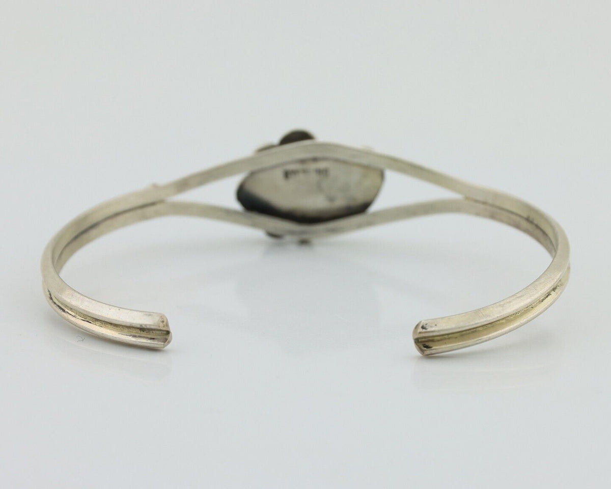 Navajo Bracelet 925 Silver Sleeping Beauty Turquoise Native American Artist C80s