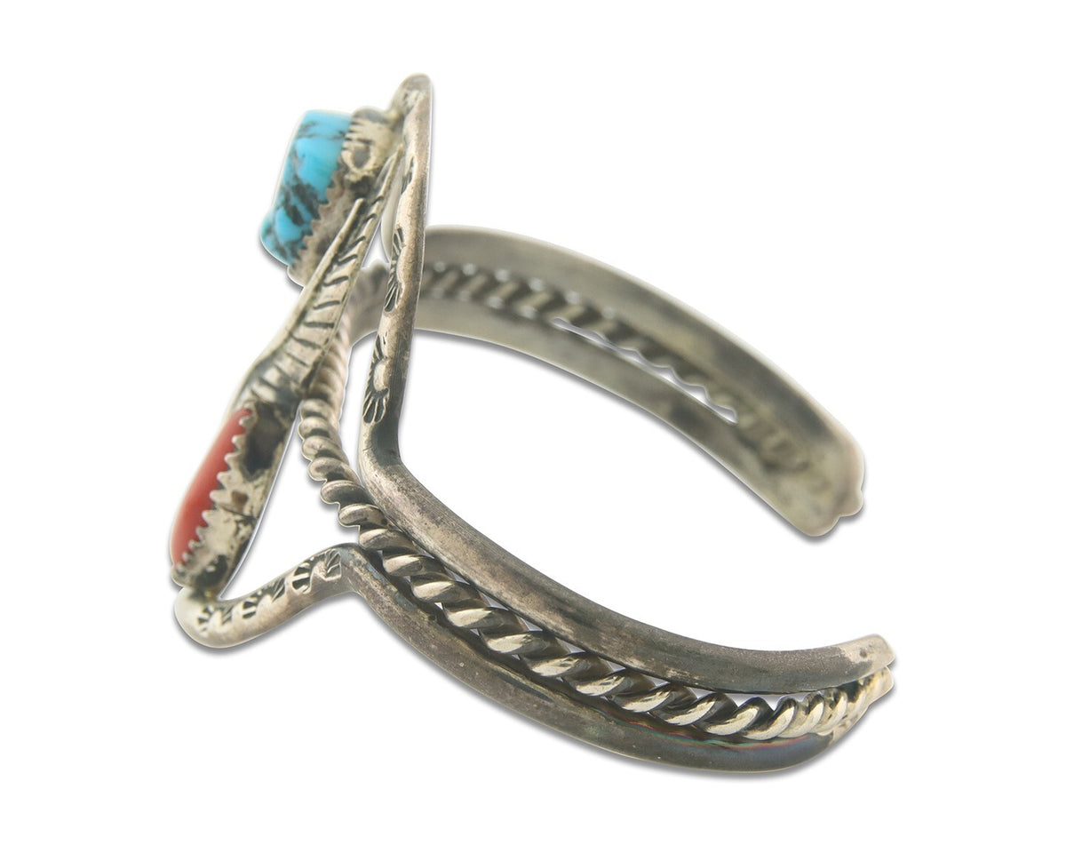 Vintage Navajo Bracelet 925 Silver Handmade Authentic Gemstone Traditional