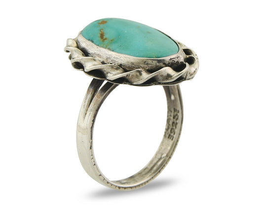 Vintage Navajo Ring 925 Sterling Natural Gemstone Native Artist Size 8.0