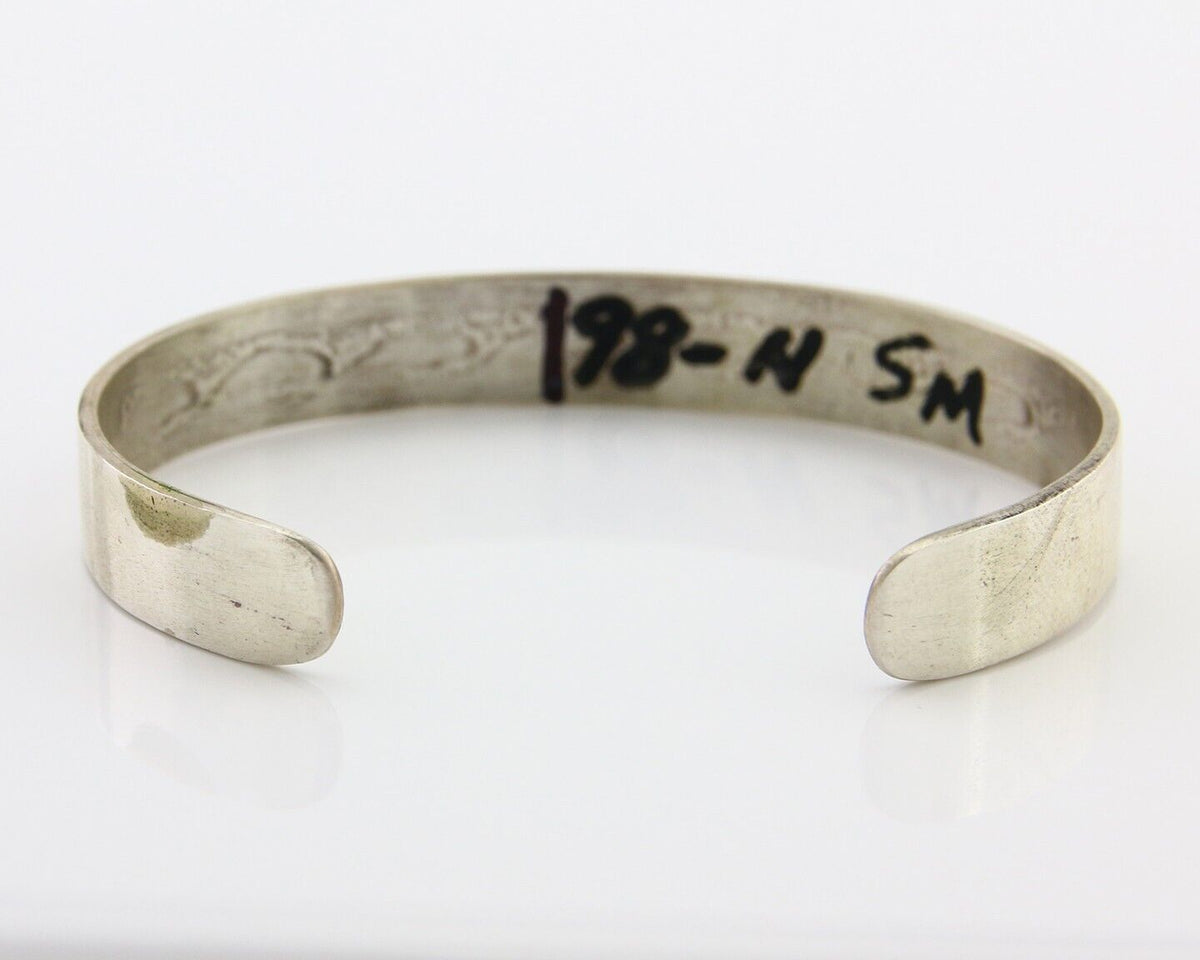 Navajo Overlay Cuff Bracelet .925 Silver Artist Signed C.80's