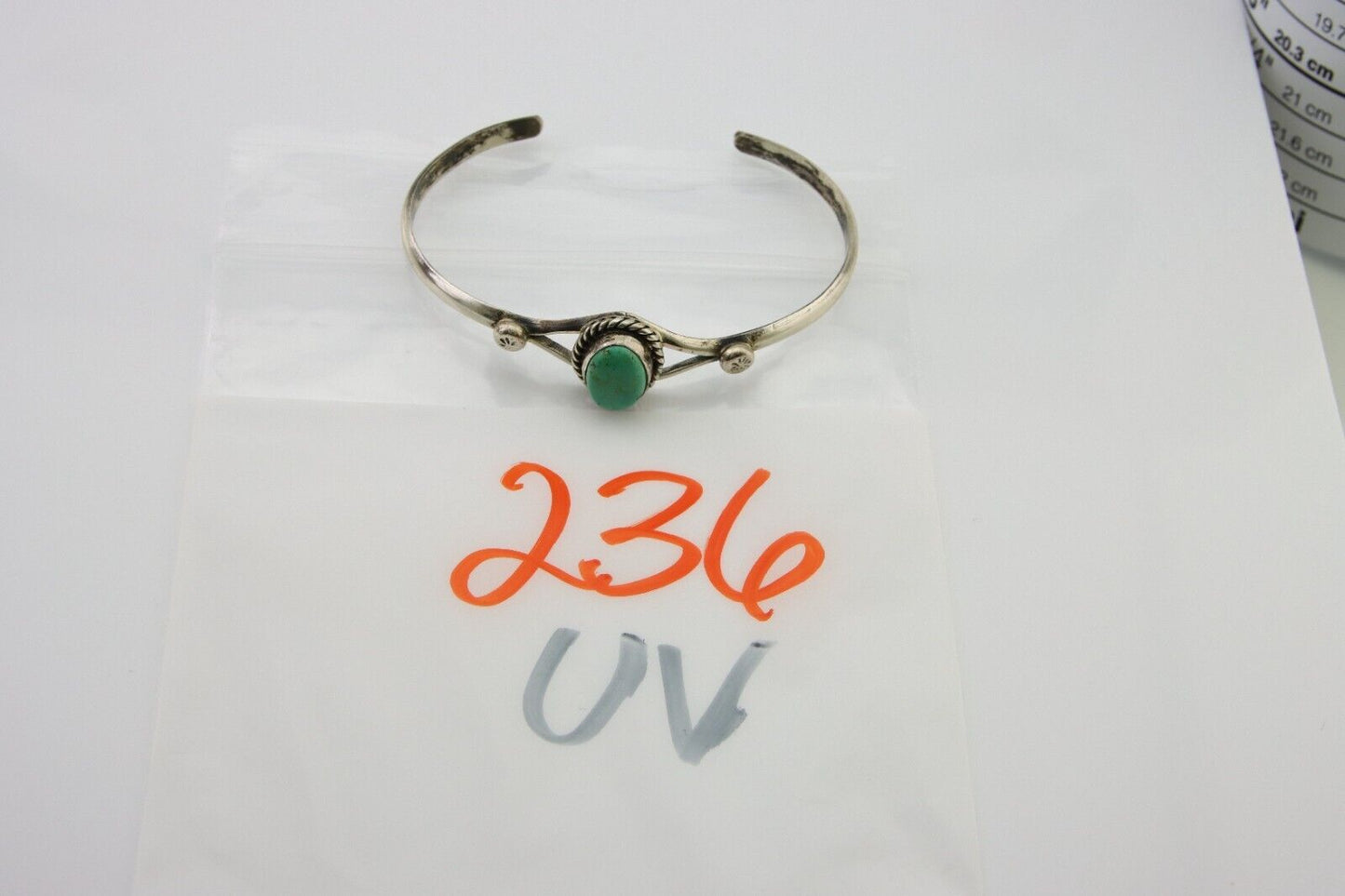 Navajo Cuff Bracelet 925 Silver Turquoise Native American Artist Handmade C.80's