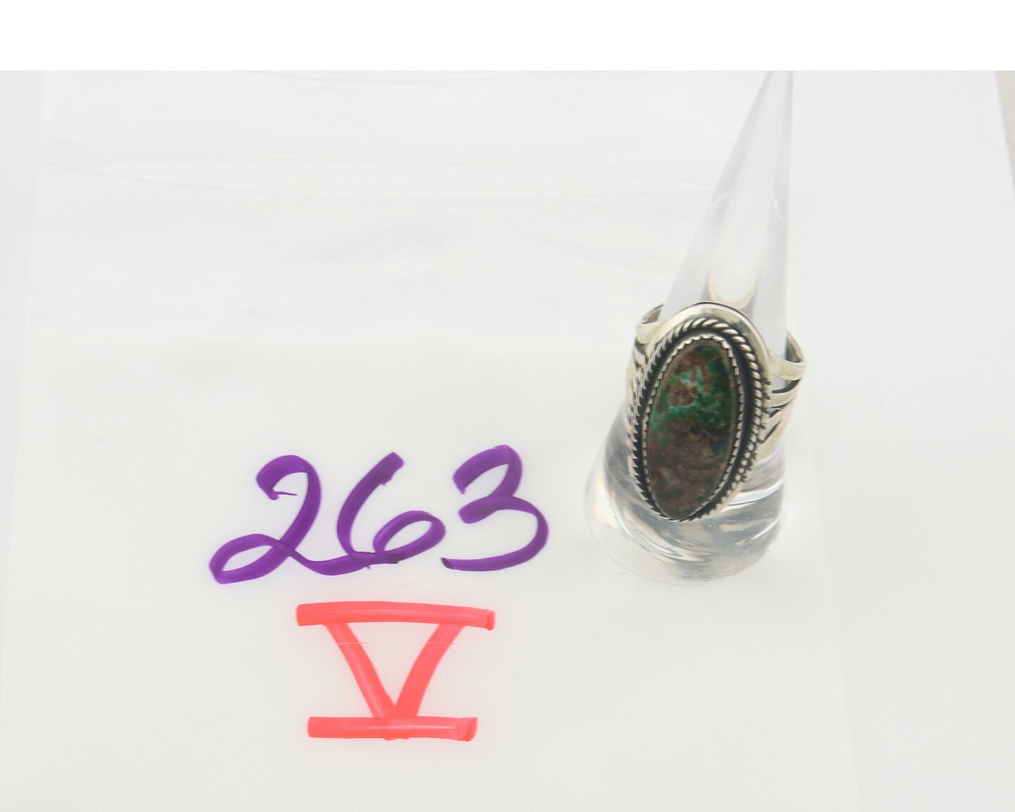 Vintage Navajo Ring 925 Sterling Authentic Turquoise Artist Signed TS Size 8.5