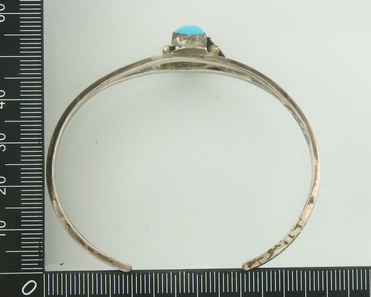 Navajo Bracelet 925 Silver Coral & Turquoise Cuff Signed C.80's