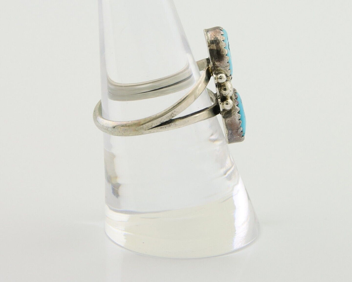 Navajo Ring 925 Silver Sleeping Beauty Turquoise Native American Artist C.80's