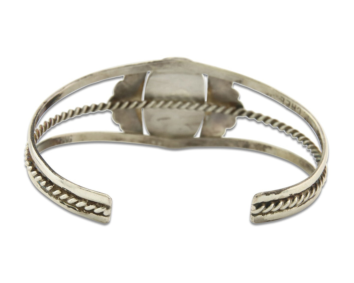 Vintage Navajo Bracelet 925 Silver Turquoise Handmade Signed L T Chee