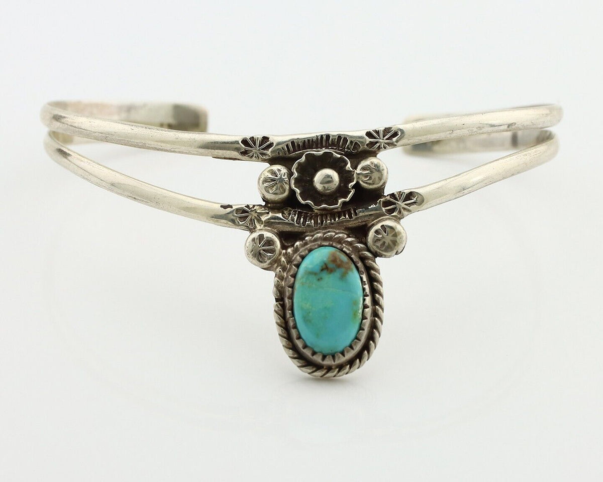 Navajo Bracelet 925 Silver Kingman Turquoise Artist Native American C.80's