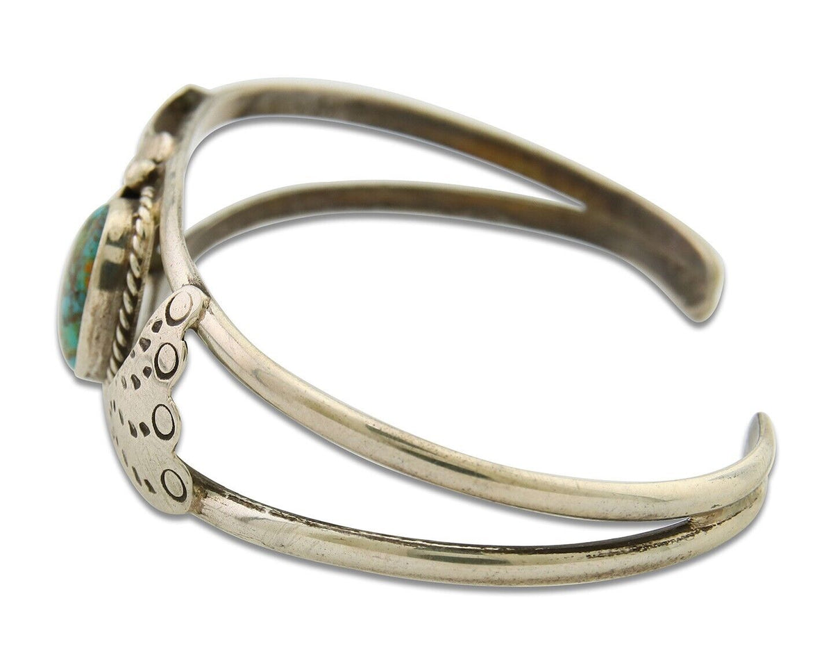 Navajo Bracelet 925 Silver Turquoise Cuff Native American Artist C.80's